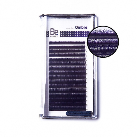 Цветные ресницы Be Perfect Ombre Dark Purple MIX (16 линий) (D/0,10/6-13)